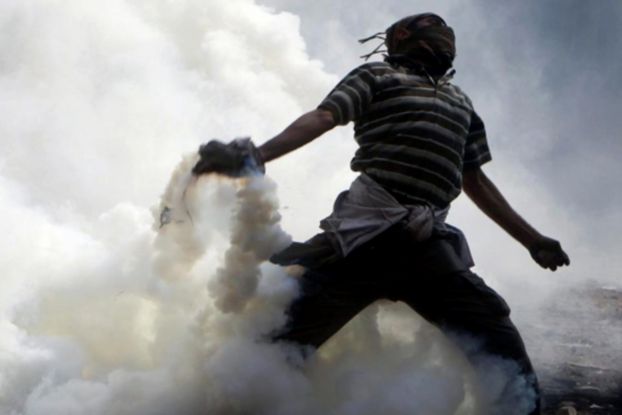 イスラエル占領に対抗しての衝突の一場面