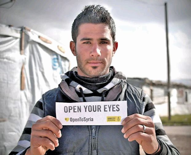 難民となったシリア人男性