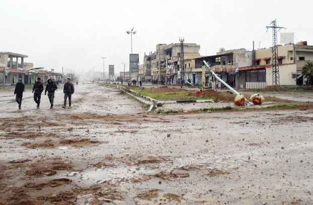 昨日、シャイフ・ミスキーンのシリア兵（AFP）