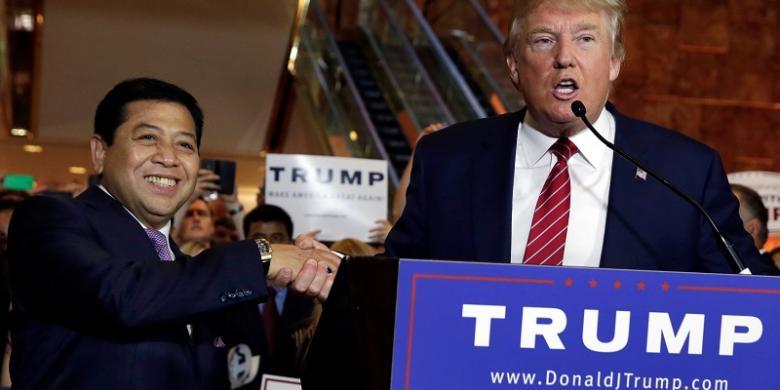 セトヤ・ノファント国民議会議長とドナルド・トランプ氏