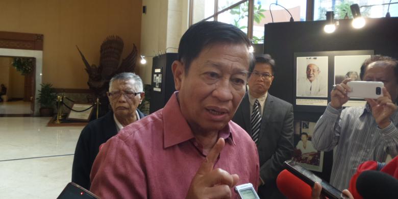 アグム・グムラル元政治・法務・治安調整担当相。去る6月2日ジャカルタのカルティニ会館にて