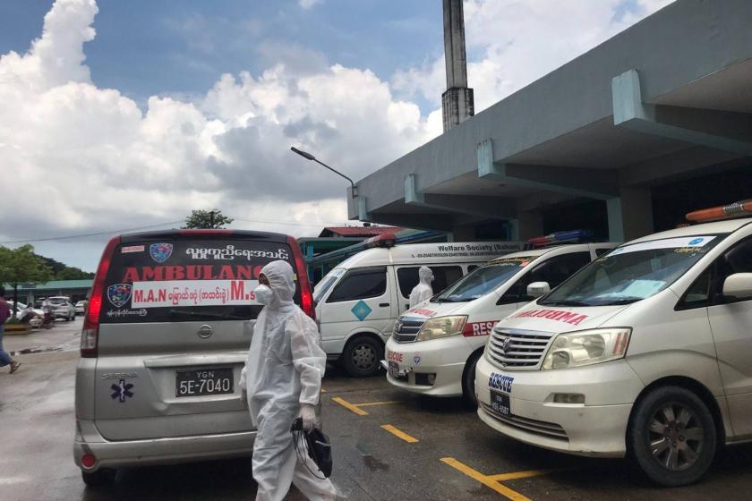 ヤンゴン市イェーウェー墓地、7月14日の様子