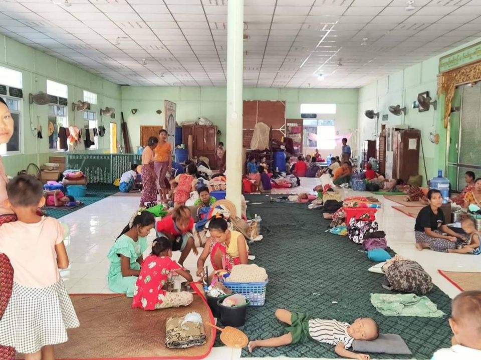 ラプッタ市にサイクロンから避難してきた住民たち　2023年5月8日 (写真:ハート・ラプッタ)