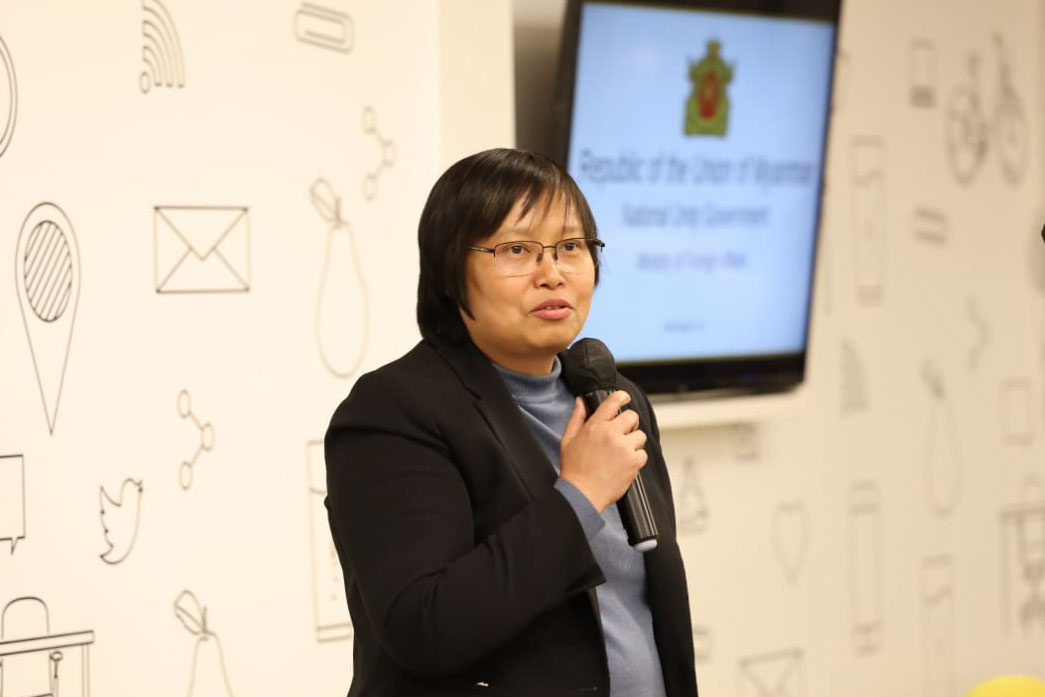 2024年1月30日　ワシントンD.C.でアメリカに移住したミャンマー人との会合に出席した国民統一政府（NUG）のズィンマーアウン外相（写真：NUG外務省）