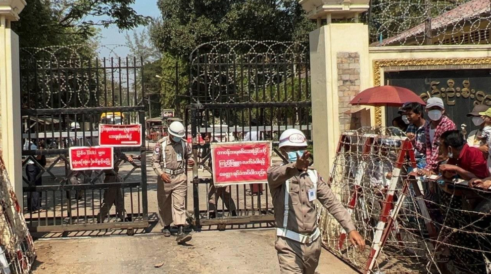 ヤンゴン市インセイン刑務所の入口の様子　2022年2月12日撮影（RFA Photo)